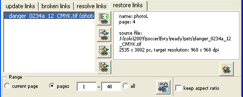 bitmaps restore links tab