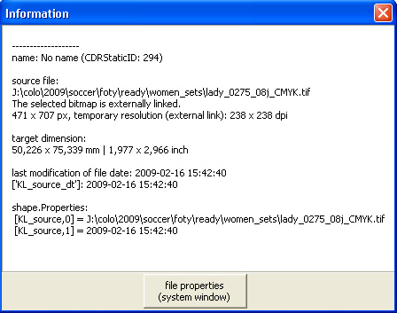 object info window example